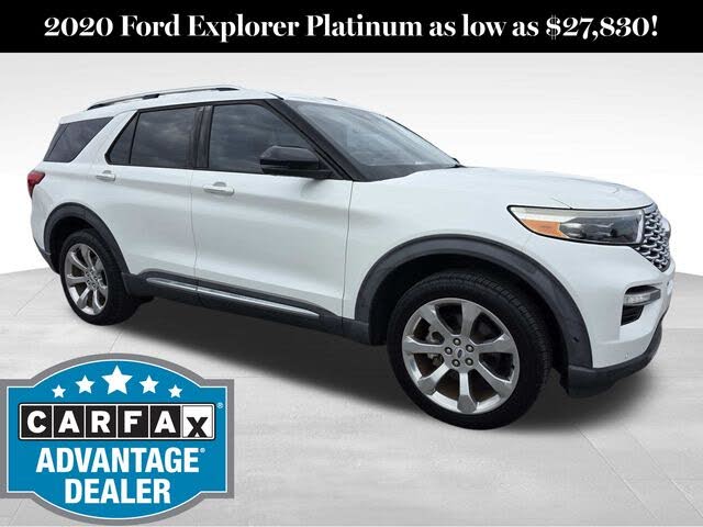 White Metallic 2020 Ford Explorer Platinum AWD SUV / Crossover All-Wheel Drive Automatic