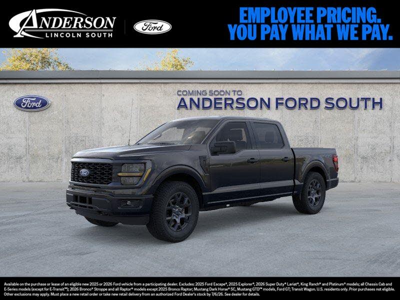 Agate Black Metallic 2026 Ford F-150 STX SuperCrew 4WD Pickup Truck Four-Wheel Drive Automatic
