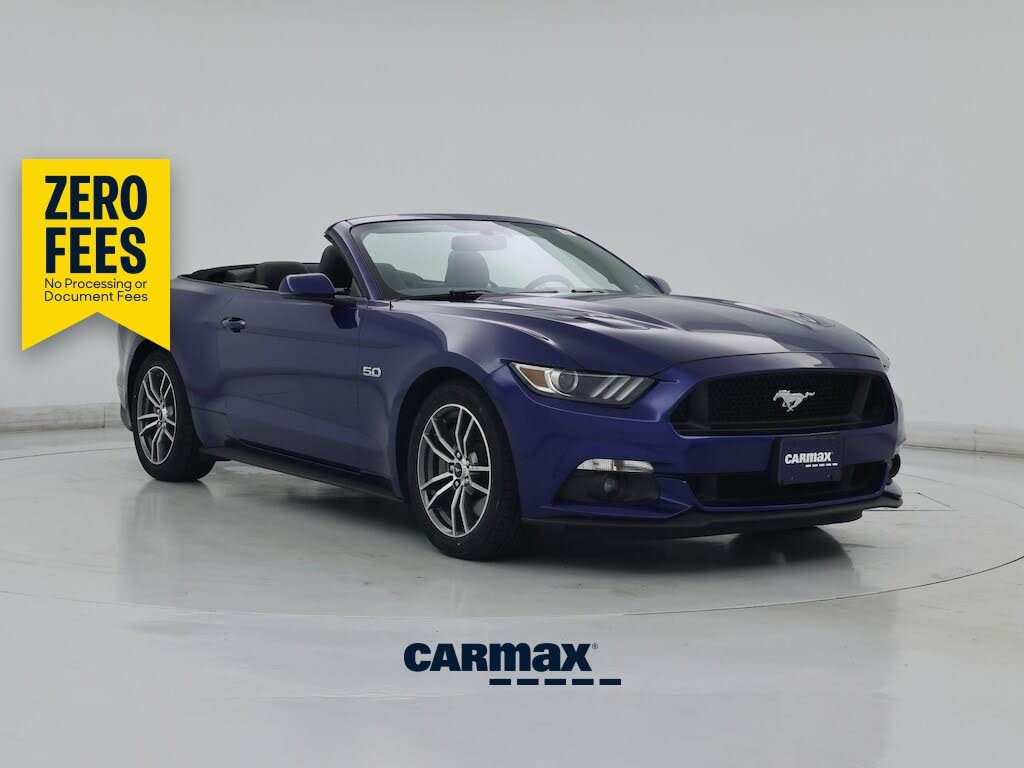 Blue 2016 Ford Mustang Convertible Rear-Wheel Drive Manual