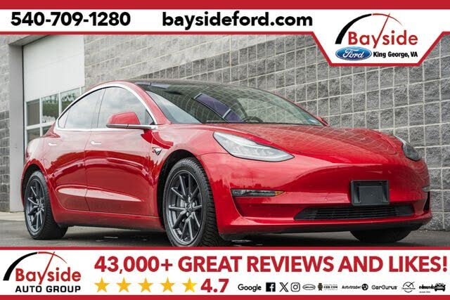 Red Multi-Coat 2018 Tesla Model 3 Sedan All-Wheel Drive 1-Speed Automatic