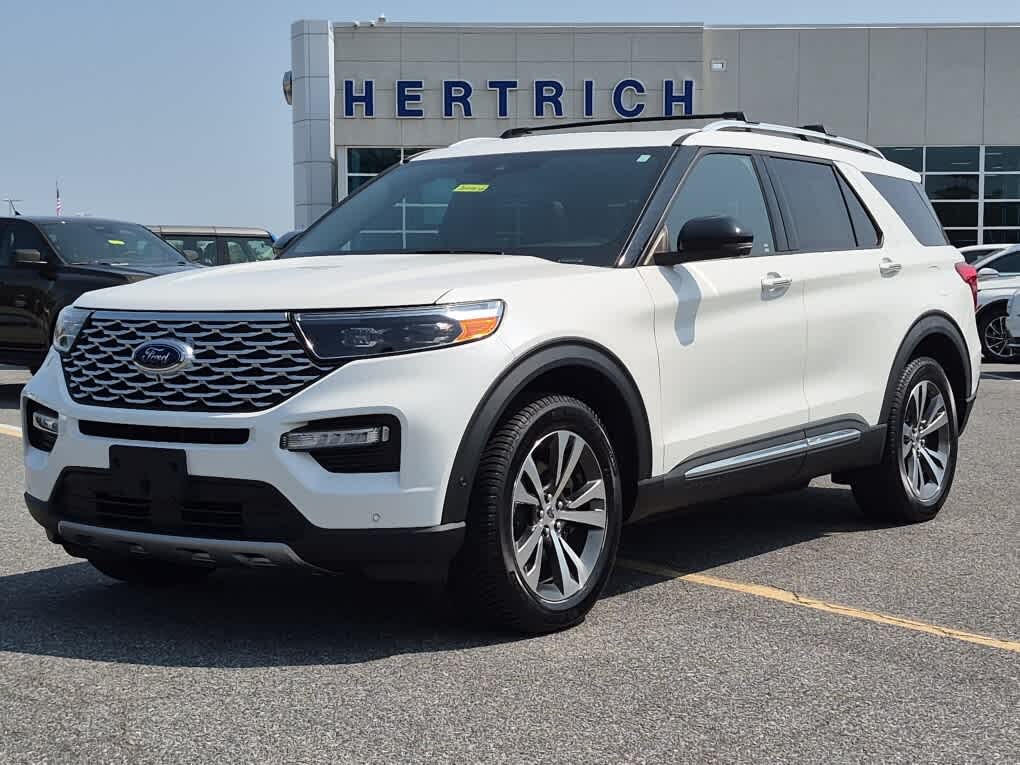 Star White Metallic Tri-Coat 2020 Ford Explorer SUV / Crossover All-Wheel Drive Automatic