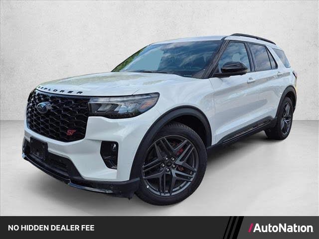 Star White Metallic Tri-Coat 2025 Ford Explorer SUV / Crossover All-Wheel Drive Automatic
