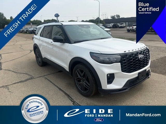 Star White Metallic Tri-Coat 2025 Ford Explorer SUV / Crossover All-Wheel Drive Automatic