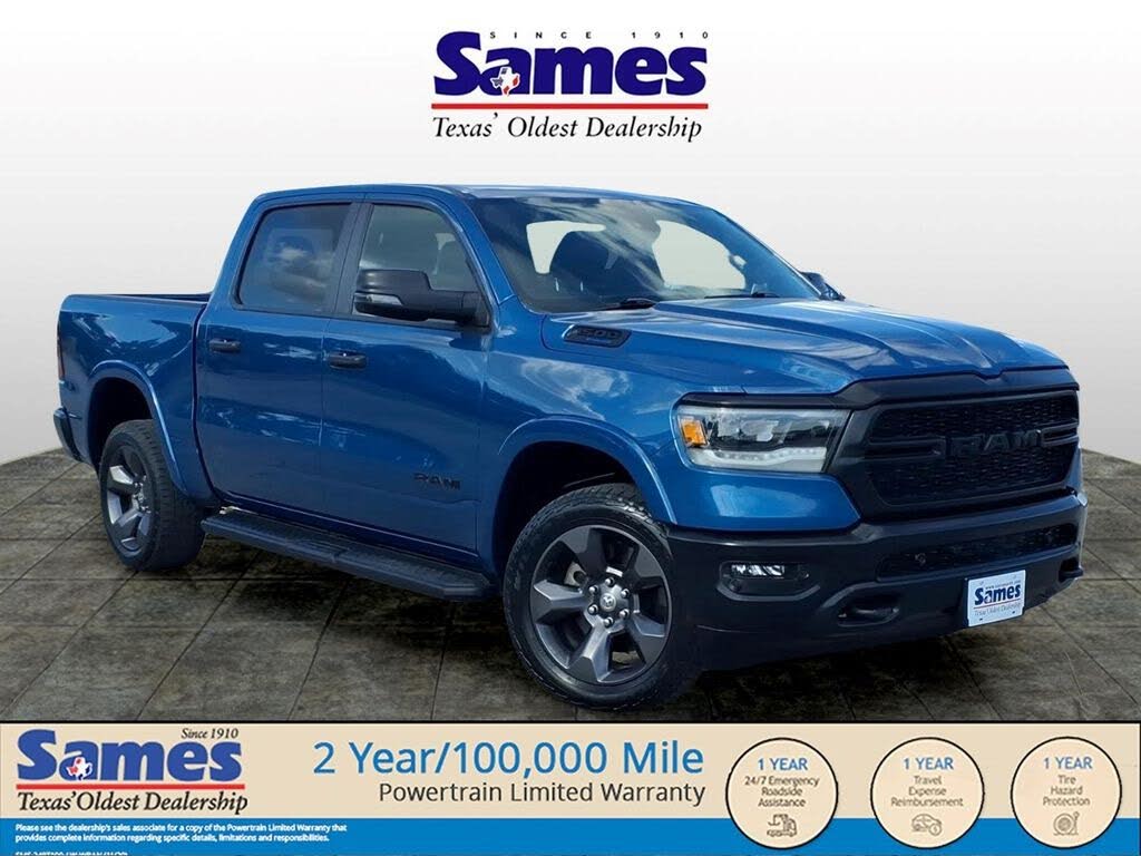 Blue 2024 RAM 1500 Pickup Truck Four-Wheel Drive 8-Speed Automatic