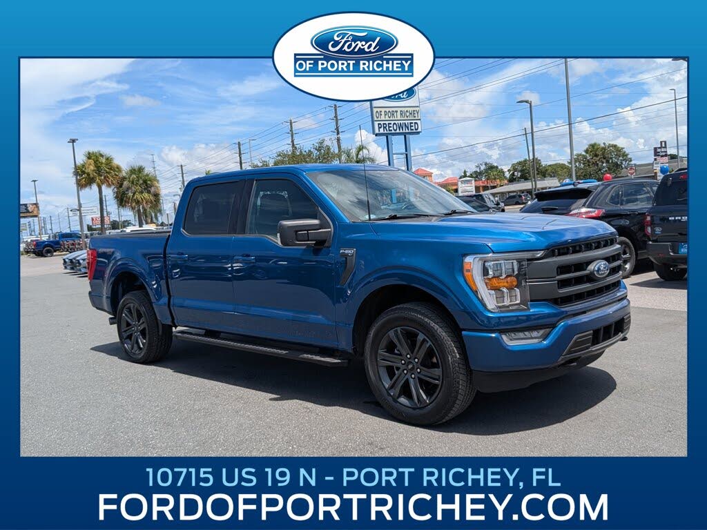 Blue 2023 Ford F-150 Pickup Truck Four-Wheel Drive Automatic