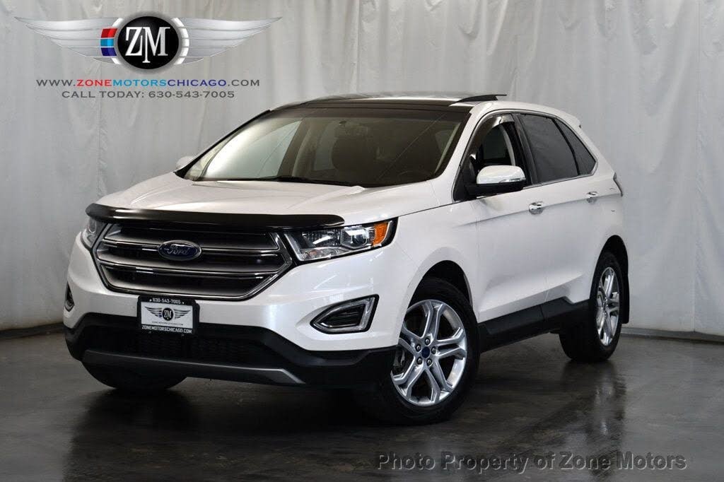 White Platinum Metallic Tri-Coat 2018 Ford Edge SUV / Crossover All-Wheel Drive 6-Speed Automatic