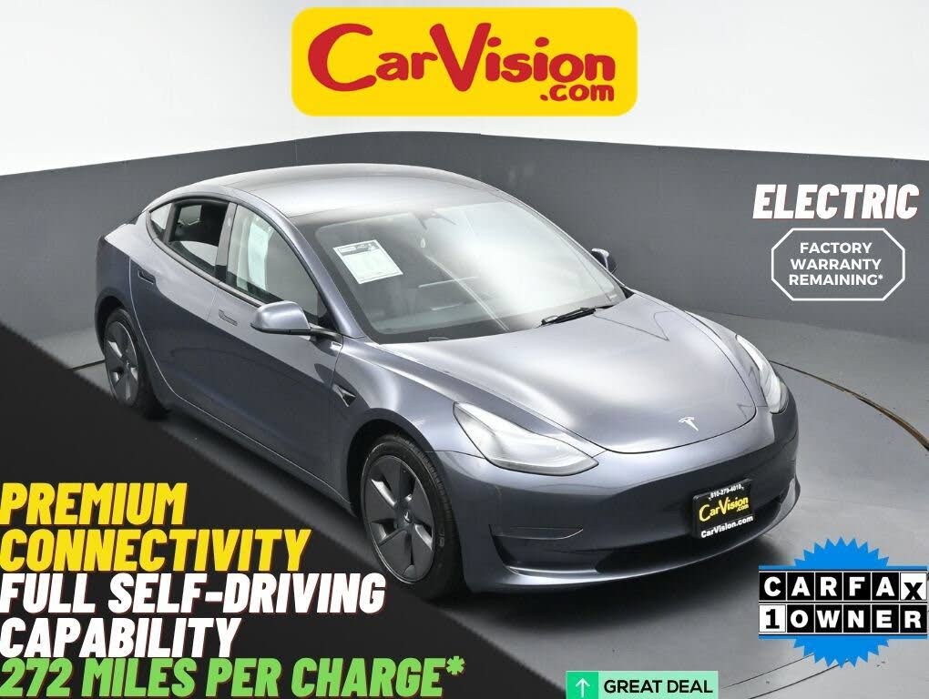 Gray 2023 Tesla Model 3 Sedan Rear-Wheel Drive Automatic