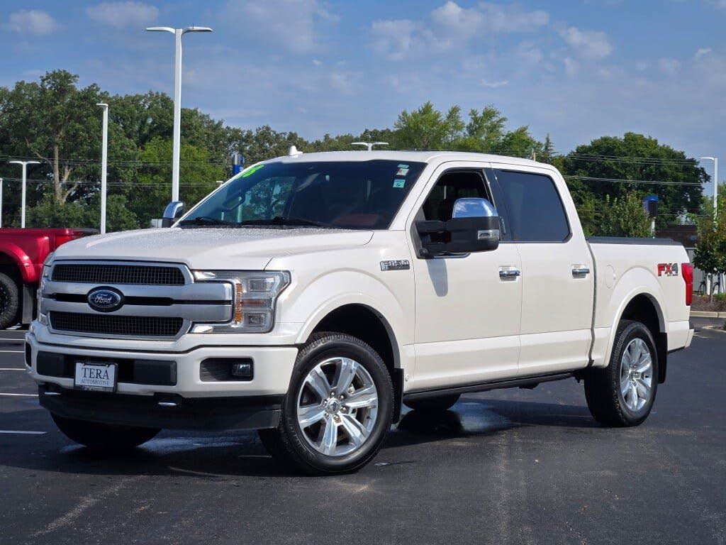 White Platinum Clearcoat Metallic 2018 Ford F-150 Pickup Truck Four-Wheel Drive Automatic