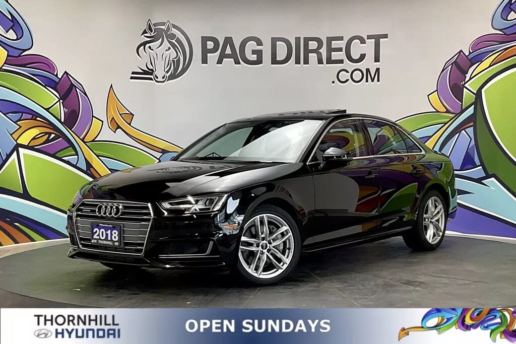 Black 2018 Audi A4 Sedan  Automatic