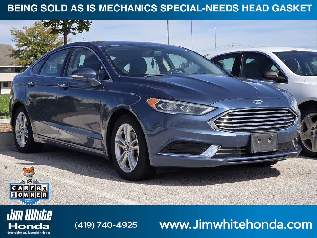 Blue 2018 Ford Fusion Sedan Front-Wheel Drive Automatic