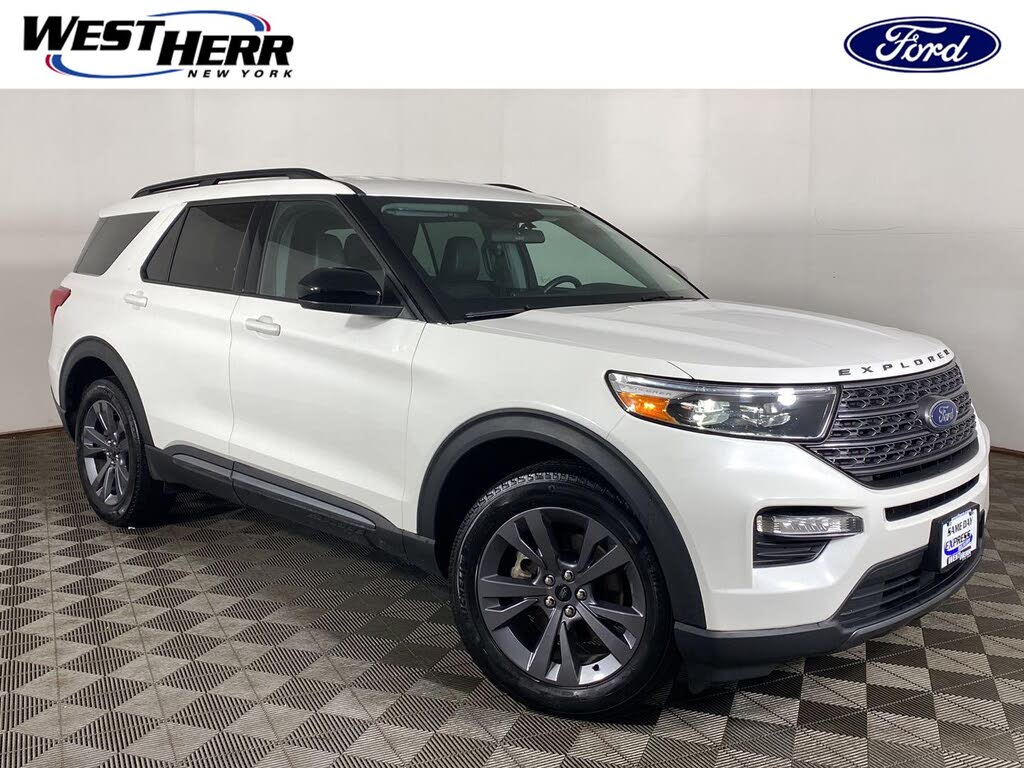 Star White Metallic Tri-Coat 2023 Ford Explorer SUV / Crossover All-Wheel Drive Automatic