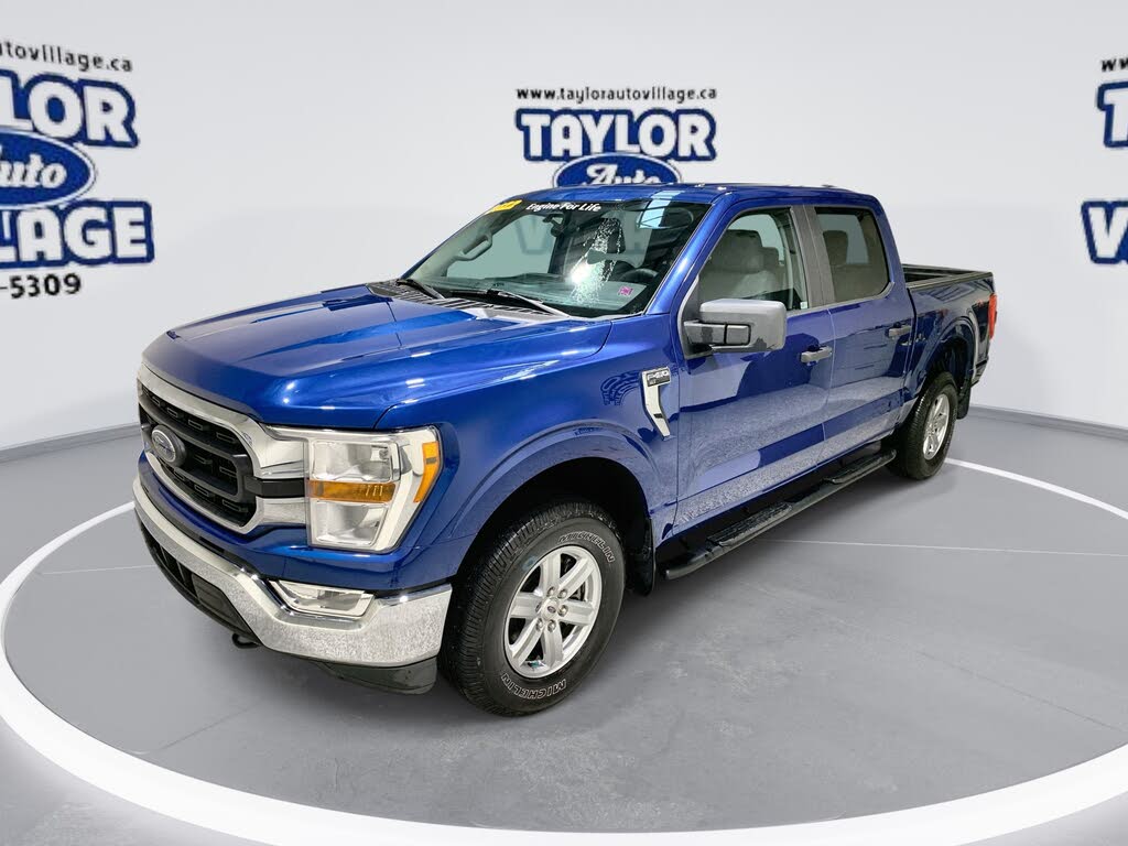 Blue 2022 Ford F-150 Pickup Truck Four-Wheel Drive Automatic