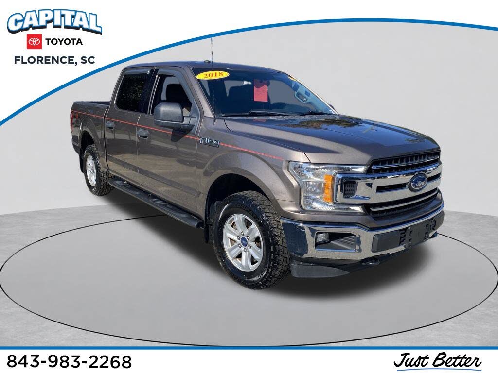 Stone Gray 2018 Ford F-150 Pickup Truck Four-Wheel Drive 6-Speed Automatic