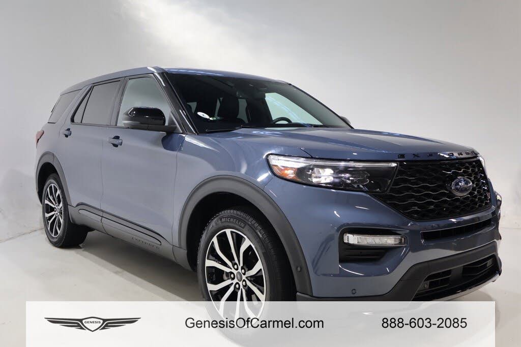 Blue Metallic 2021 Ford Explorer SUV / Crossover All-Wheel Drive Automatic