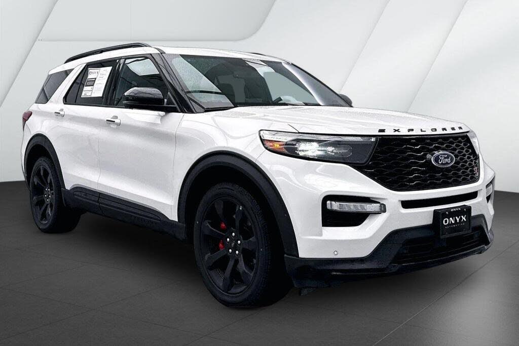 Star White Metallic Tri-Coat 2023 Ford Explorer SUV / Crossover All-Wheel Drive Automatic