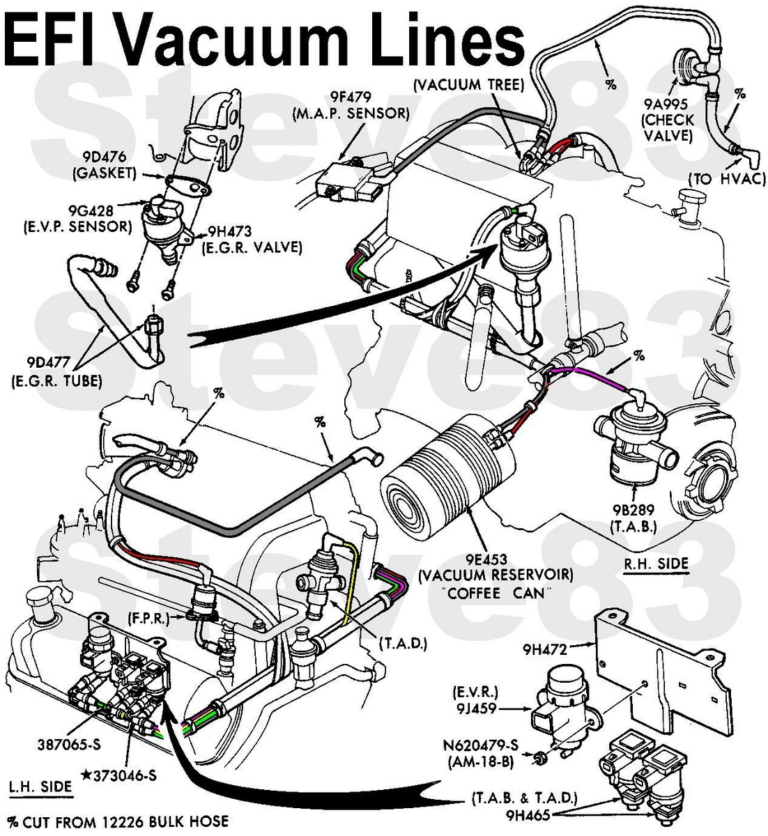 Where is the vacuum hose on a car, by john