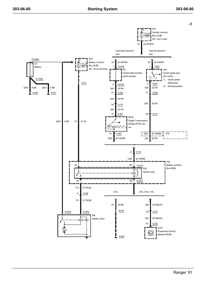 2001 Ford Ranger Wiring Diagram Images Wiring Diagram Sample