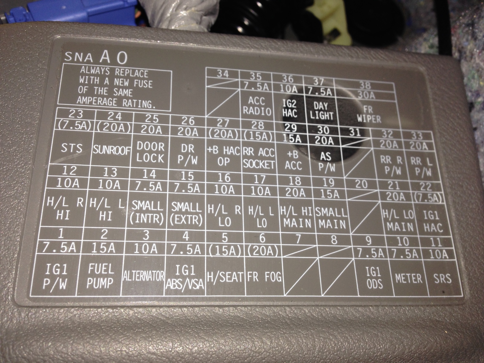 2004 nissan maxima brake light fuse