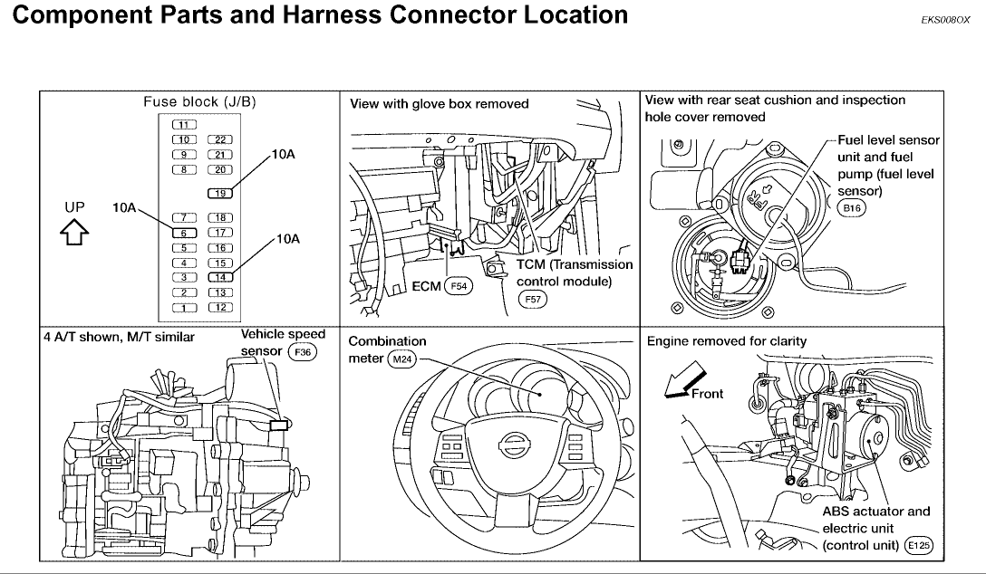 2006 nissan altima transmission control module location