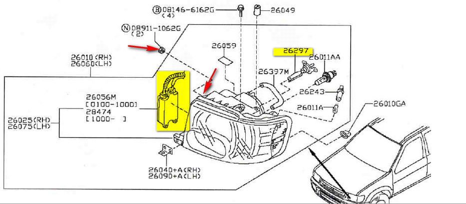 Infiniti Qx4 Questions Replace Low Beam Light On 2001 Infiniti Qx4 Driver Side Cargurus