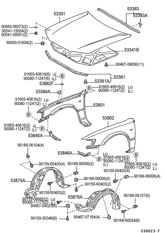 2002 Toyota Camry Front End Parts Diagram