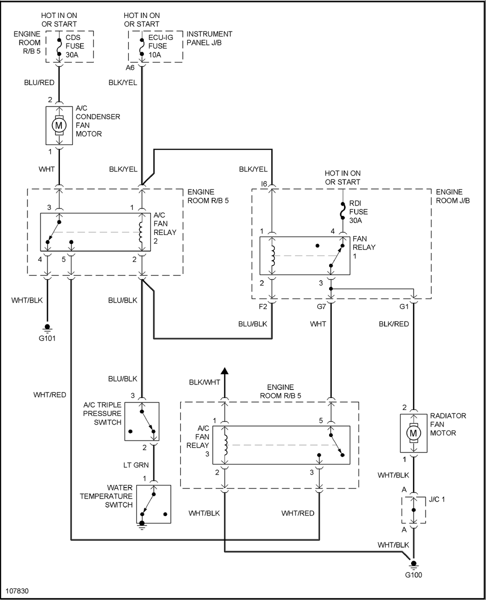 Answered: My engine fan turns on when I turn the ignition on but not