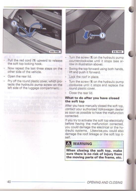 2003-2010 VW BEETLE CONVERTIBLE TOP ROOF HYDRAULIC PUMP LIFT MOTOR 1Y0871789B