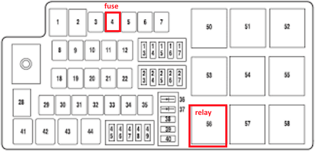 2006 ford fusion radio fuse location