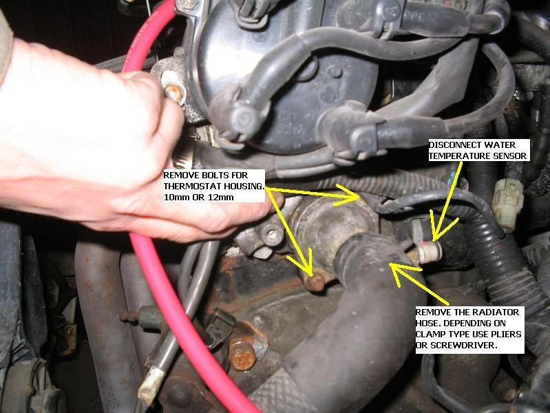 Toyota Tercel Questions - How to change the thermostat on ... toyota 5e wiring diagram 