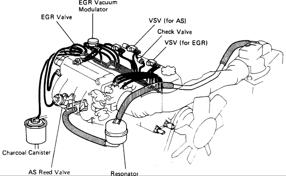 1989-95 Toyota Pickup 4Runner EGR Valve Vacuum Modulator 22RE 25870-35130