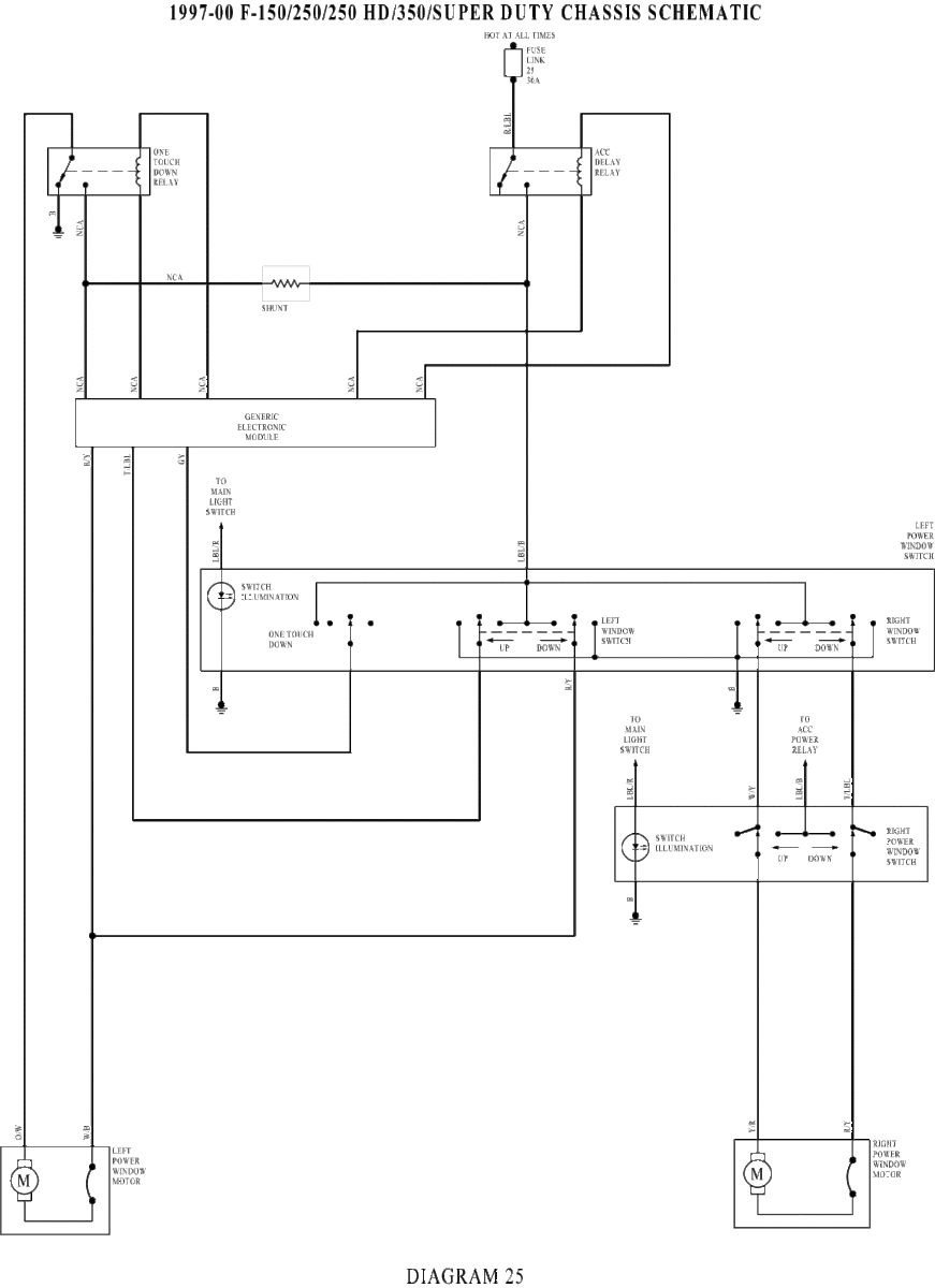 Ford F-350 Super Duty Questions - Power Window Fuse/Relay ... 2003 dodge ram van fuse box 