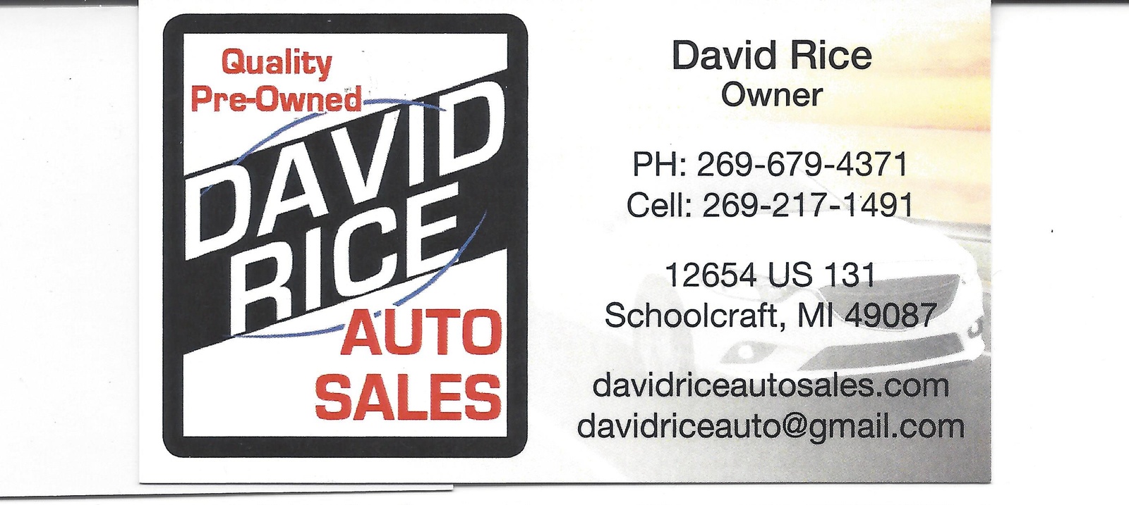 David Rice Auto Sales Schoolcraft Mi Read Consumer