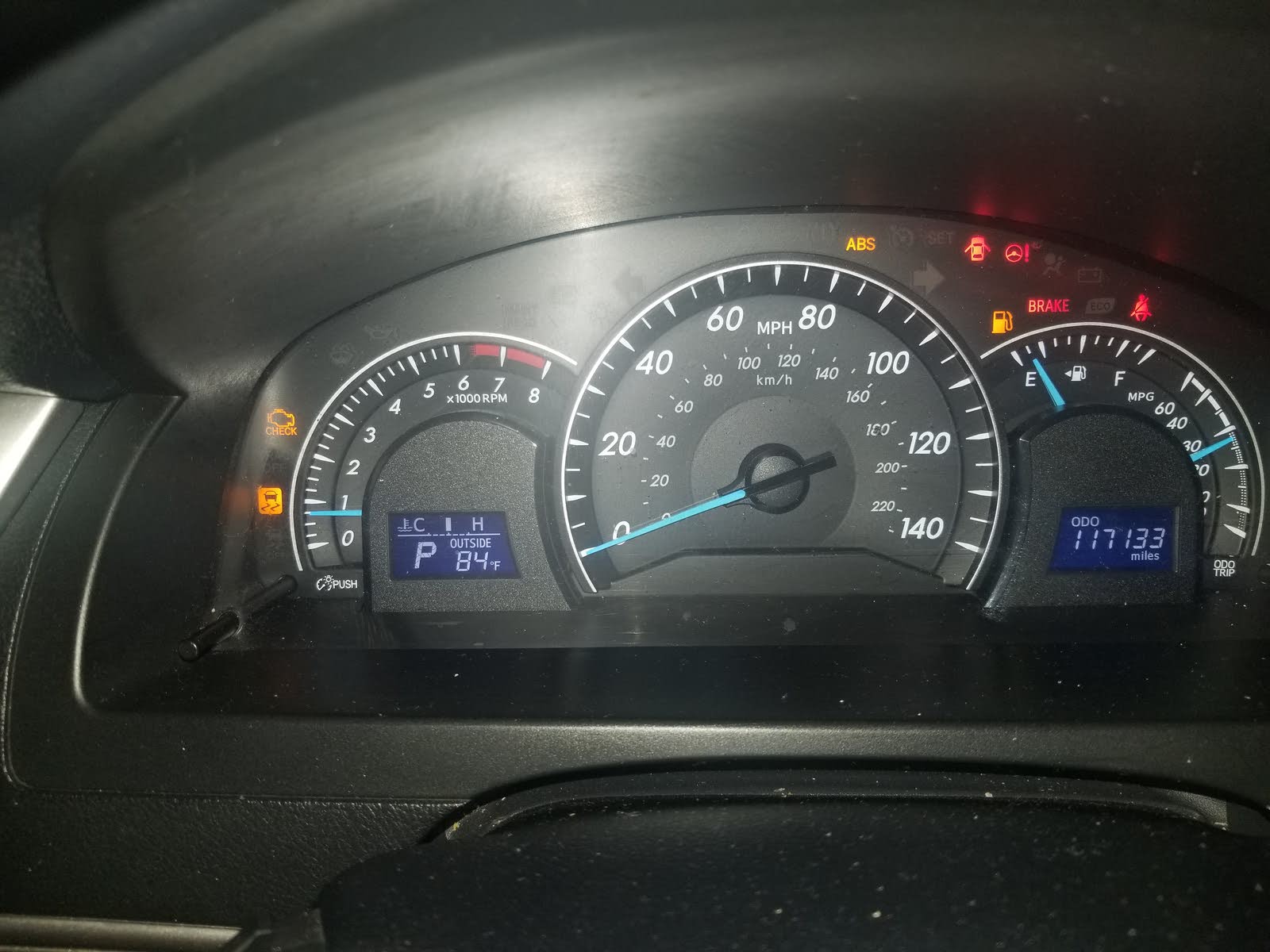 toyota camry no dashlights