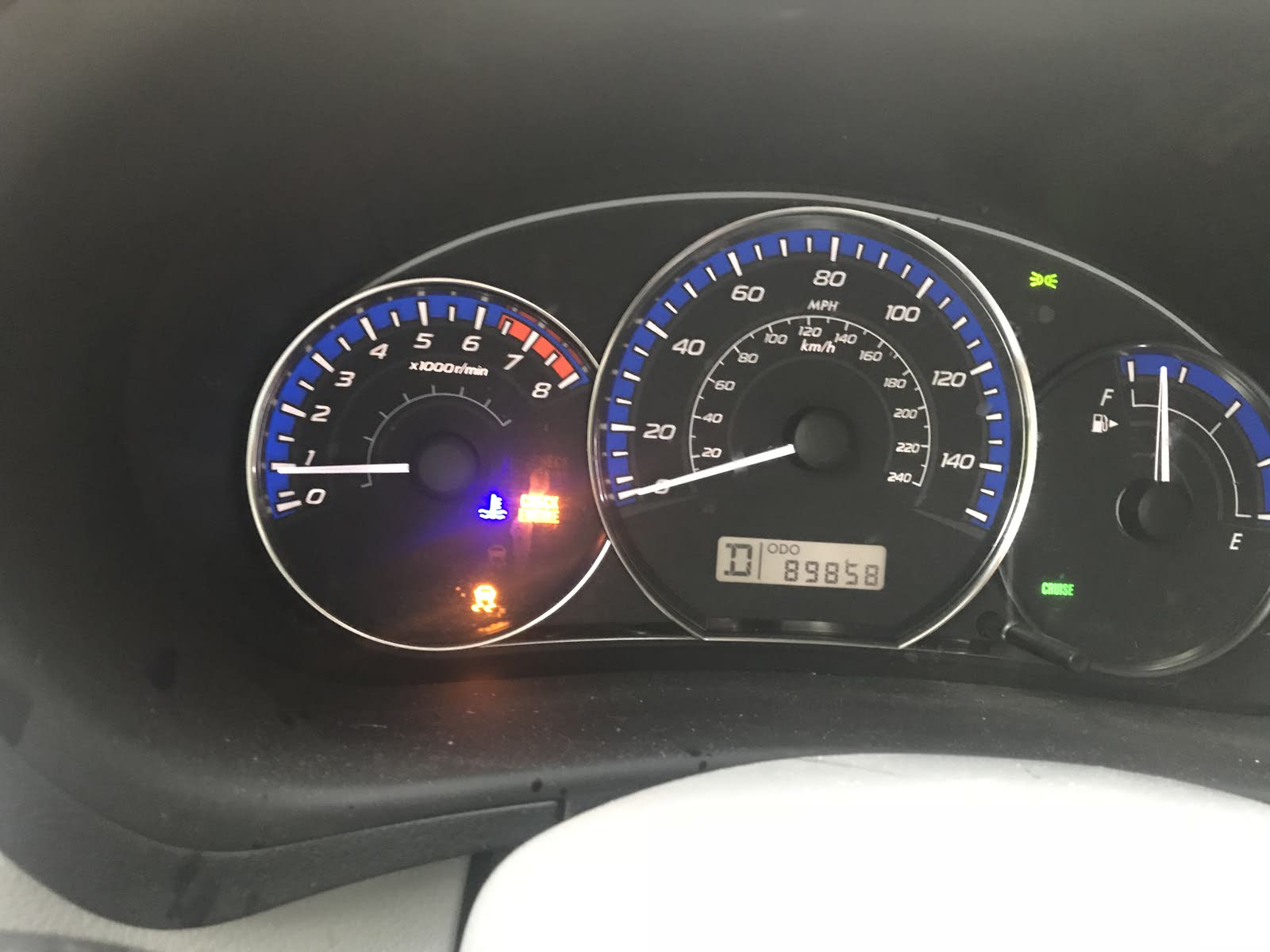 2011 wrx cruise control light flashing