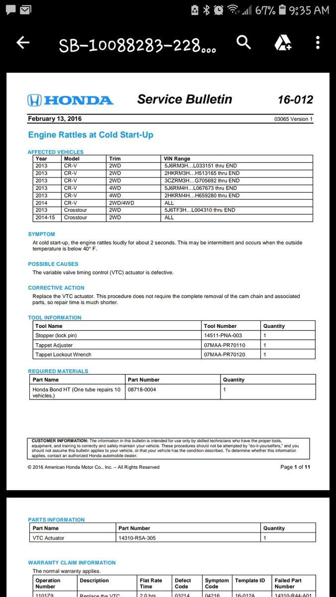 does 2014 honda crv have a timing belt