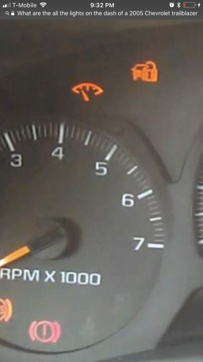 2007 chevy trailblazer dashboard symbols