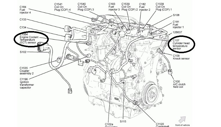 Ford Fusion Questions - Where is the Ect sensor located - CarGurus