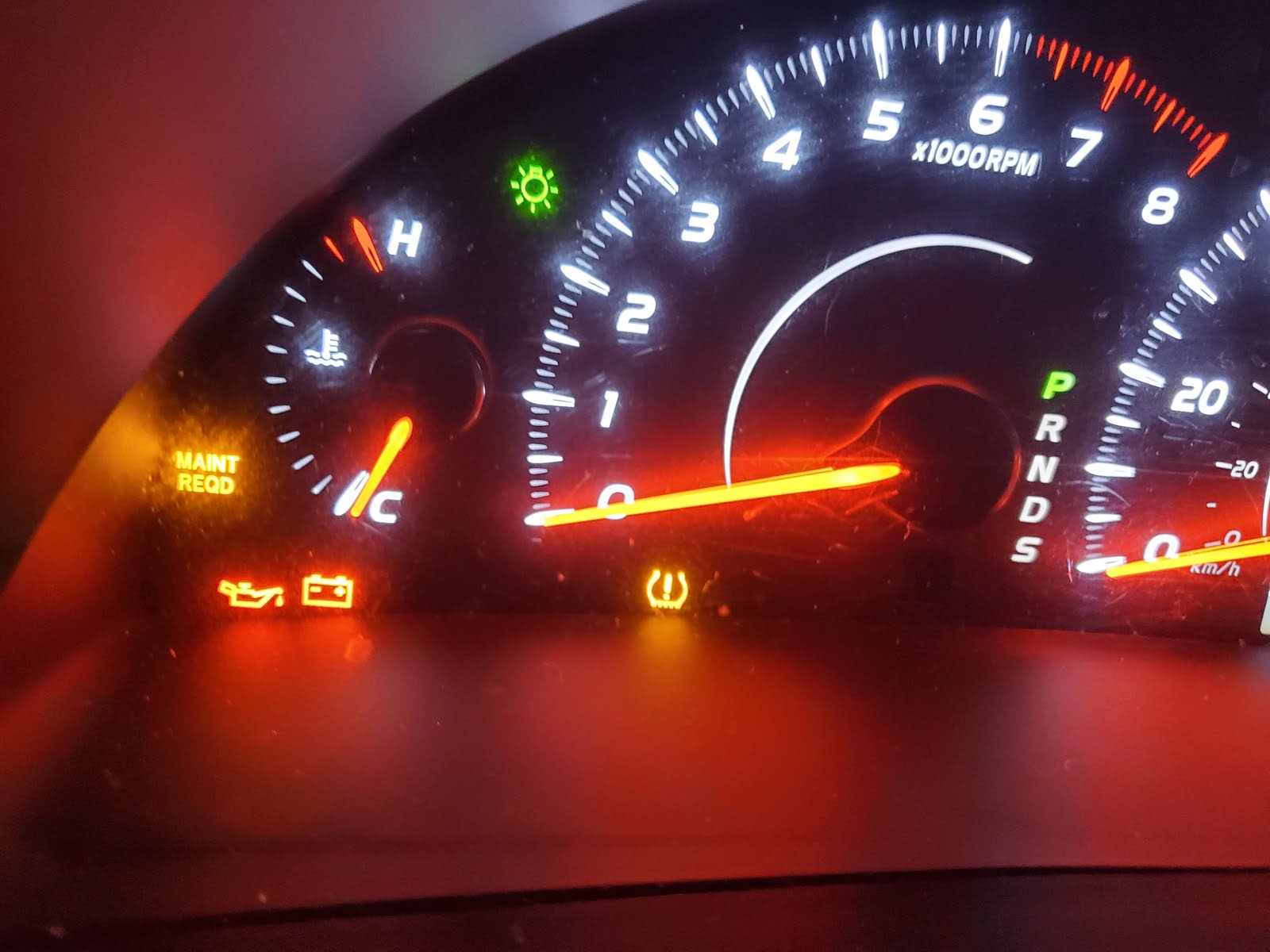 battery light and check engine light