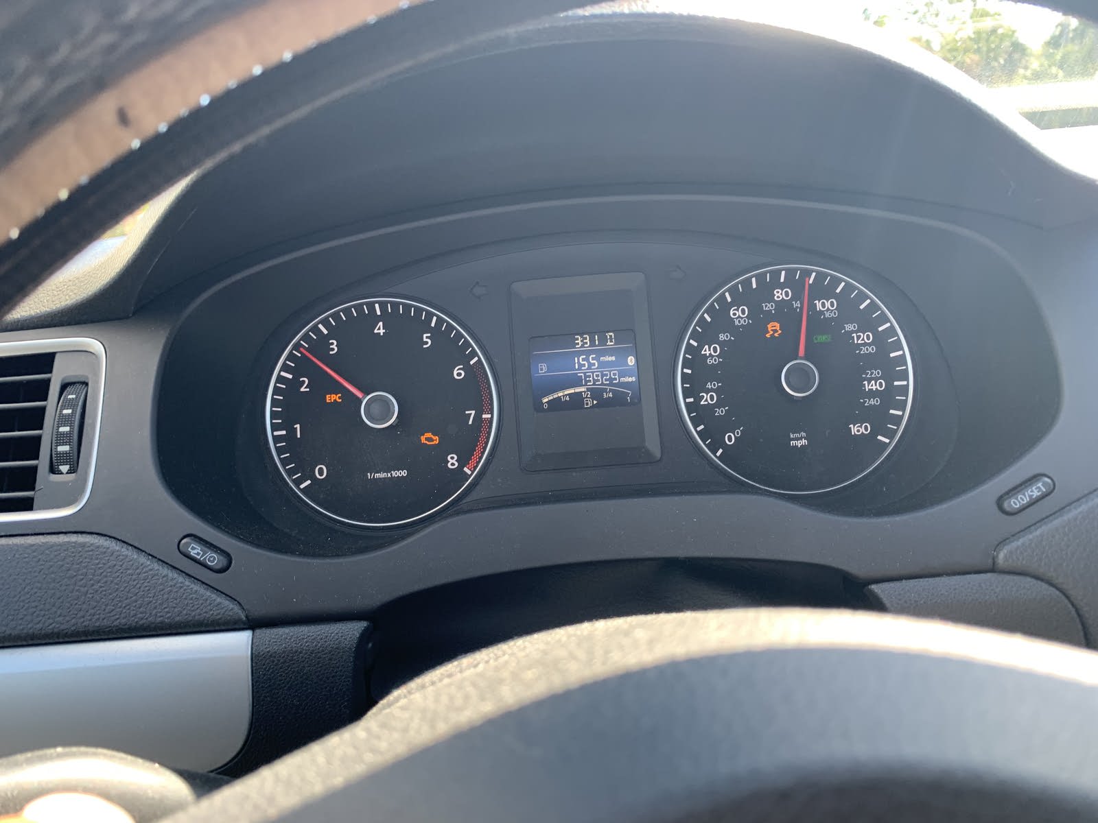 vw cc check engine light misfire