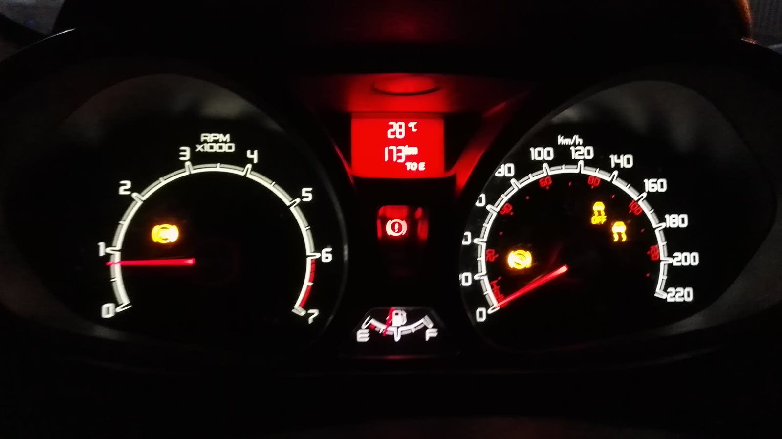 ford fiesta engine malfunction warning light