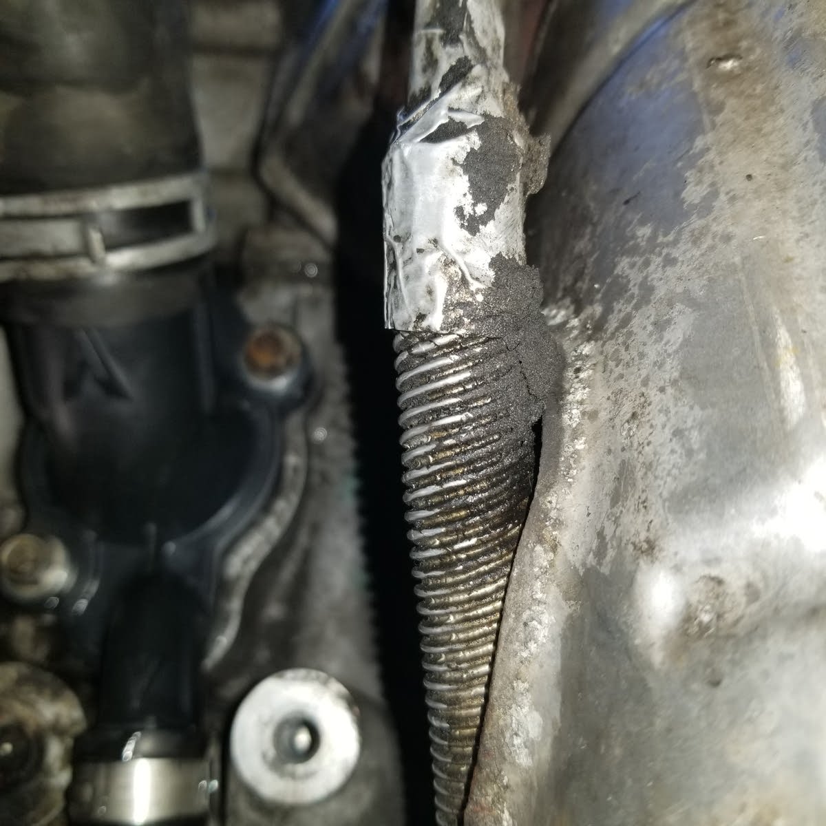 leaking coolant from engine